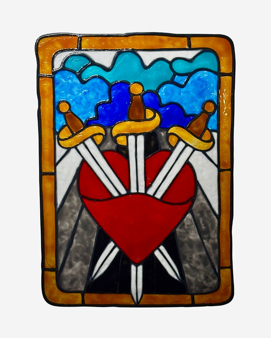 Three of Swords Tarot Card Window Decal